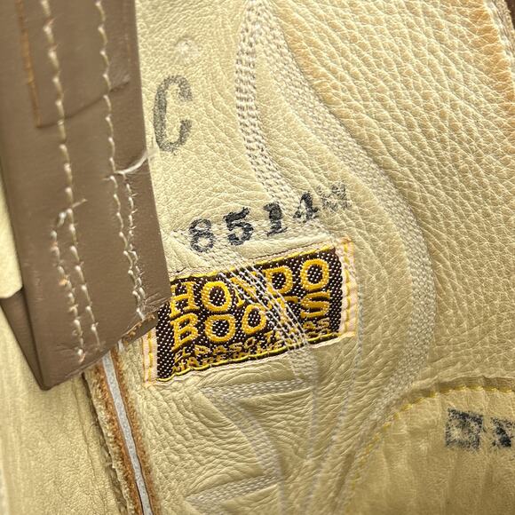 Vintage 90s Hondo Boots El Paso Texas Embroidered Cowboy Walking Boots Rodeo - Picture 3 of 11